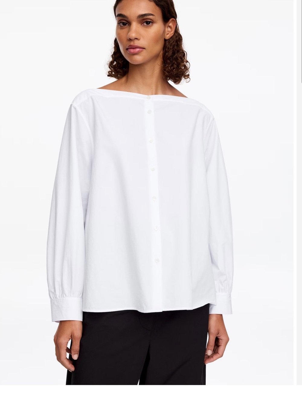 Arket Boat-Neck Cotton Blouse